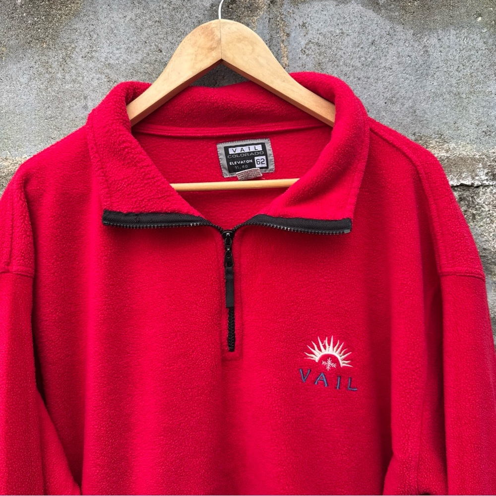 Vtg Vail Fleece Pullover Mens XL Colorado Ski Snowboard 90s Y2K Mountain